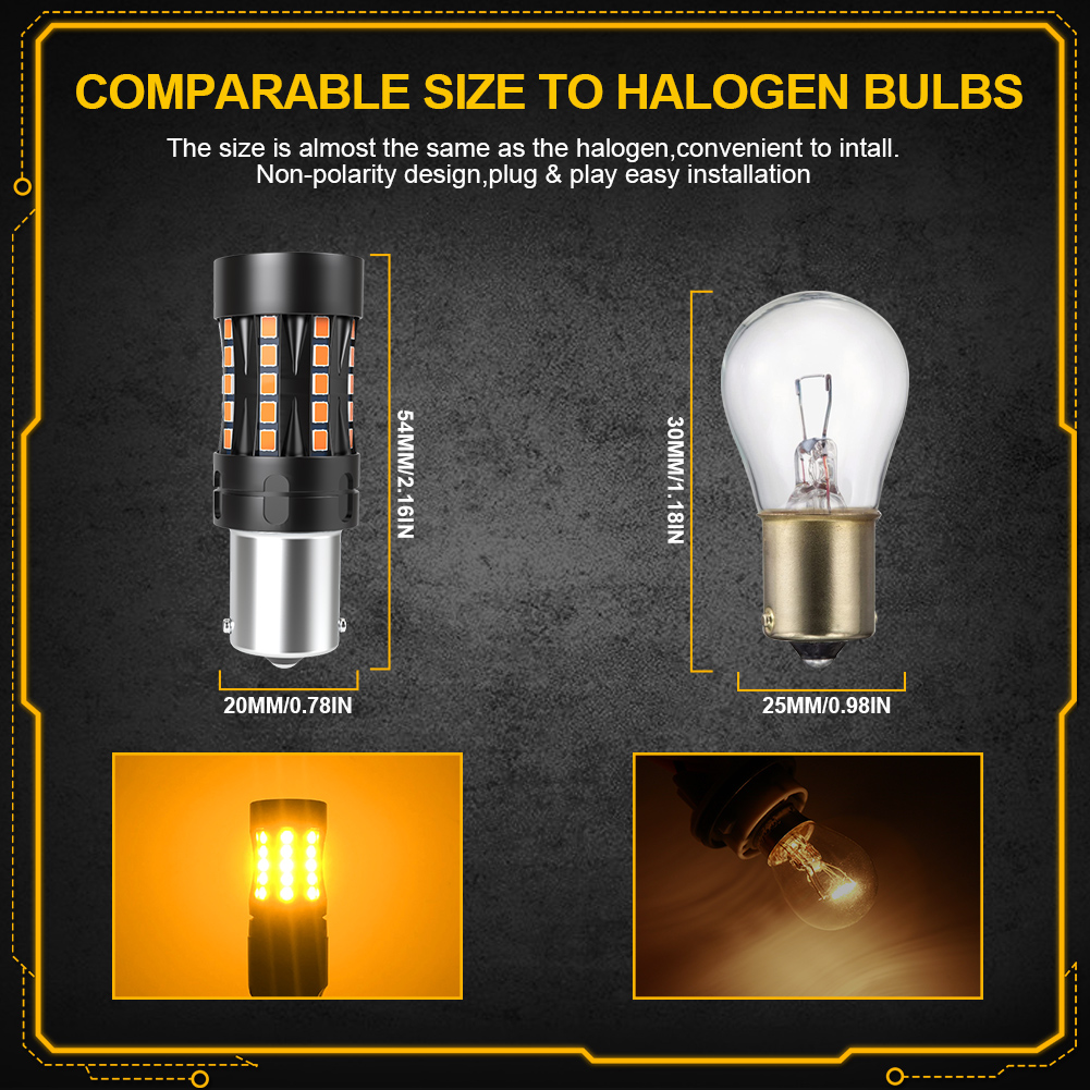 2x LED T20 7440 WY21W W21W LED Canbus No Error Hyper Flash Blinkerlampe BAU15S BA15S 1156 PY21W P21W LED Autolichter Orange