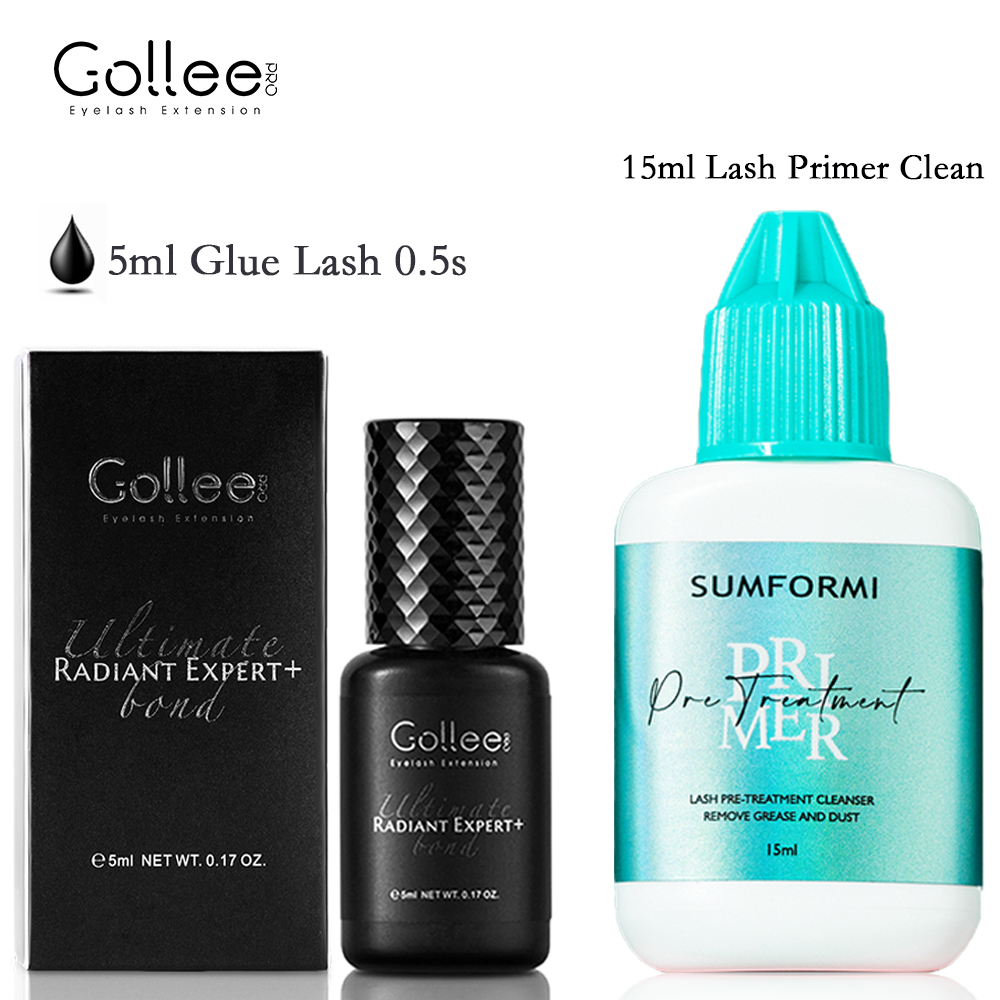 Gollee Eyelash Glue 0.5s Fast drying lashes glue for Salon Artist Eyelash Extensions Glue Profession eyelash extension supplies: Light Grey