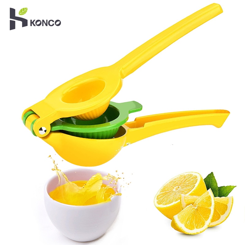 Konco rostfritt stål färsk citron lime pressare, manuell metall citruspress juicepress handtag pressextraktor lime juice för kök