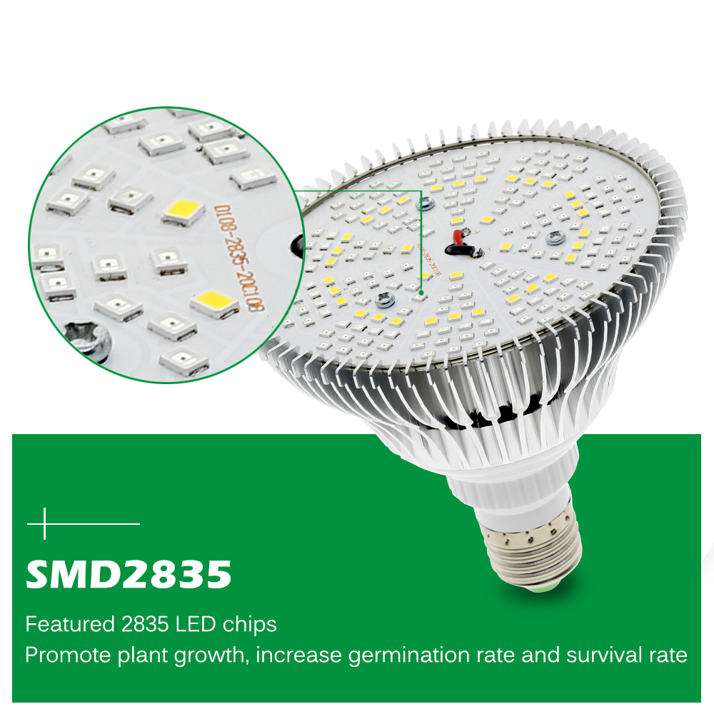 Phyto-lampe LED pour culture hydroponique de légumes, E27, 250W, éclairage à spectre complet pour plantes à floraison, SMD2835
