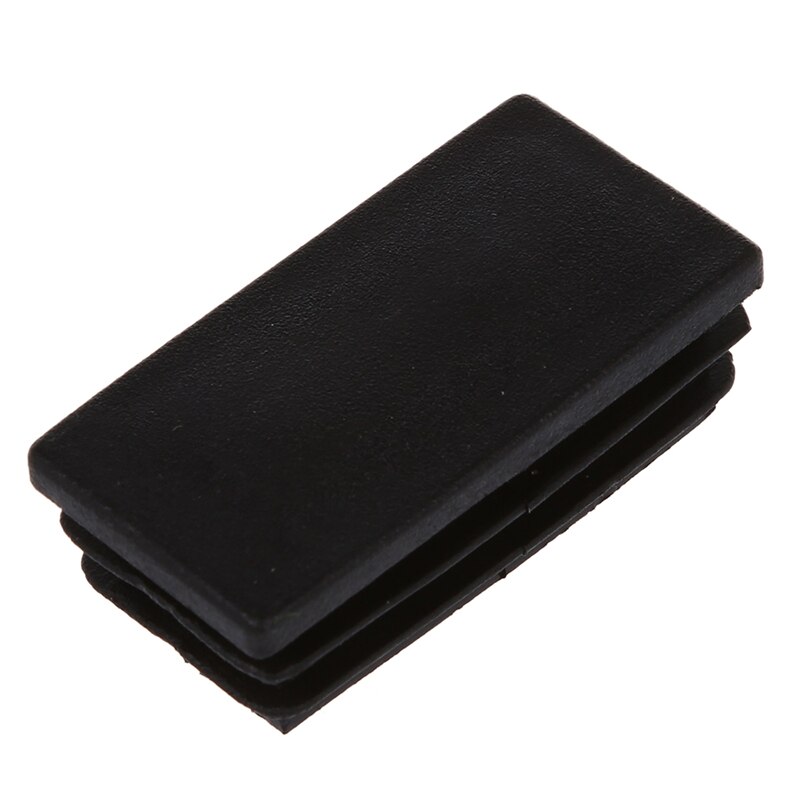 Plastic Rectangle Tube Inserts End Blanking Cap 25x50mm 10 Pcs Black