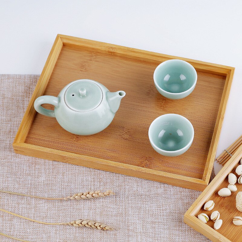 Drewniana bambusowa herbata Kung Fu kubek spodek talerz na owoce duża taca robić serwowania klasyczny miska na karmę suszenia naczynia prostokąt paleta