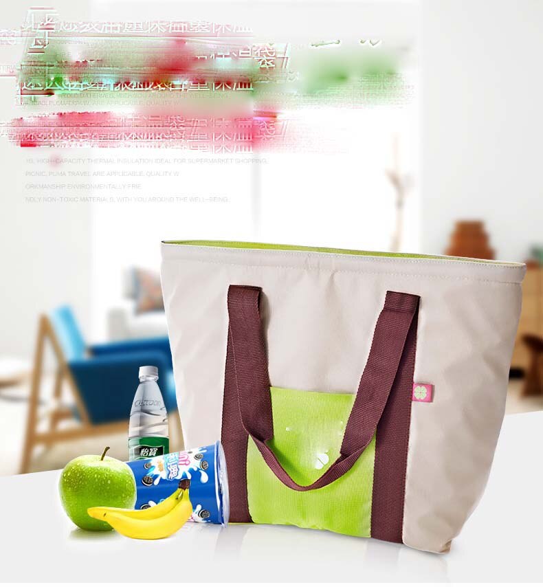 super big thermal picnic cooler bag lunch food insulation cool handbag large capacity insulated shopper shopping tote bag SJ49: Default Title