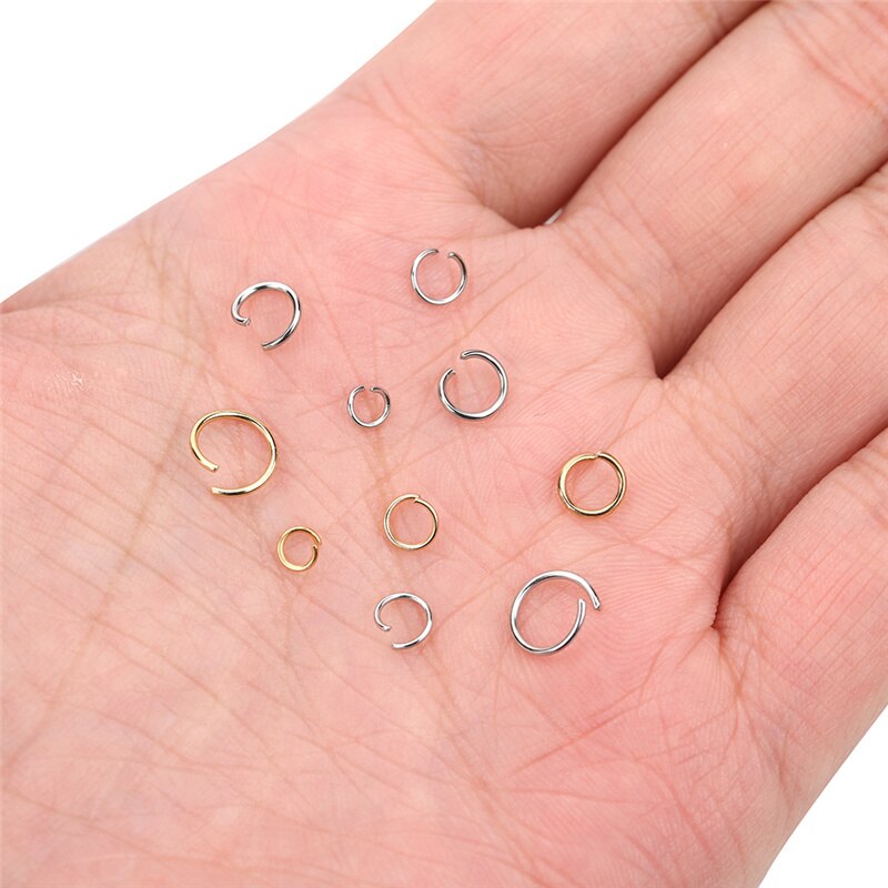 100pcs Golden Stainless Steel Open Jump Rings Bulk Dia 4 5 6 8mm Split Rings End Connectors For Diy Jewelry Making Accessories