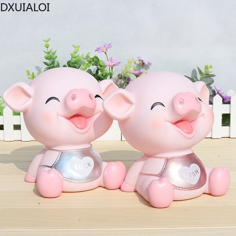 pink piggy bank children's room decoration cartoon anti-fall piggy bank home decor accessories modern