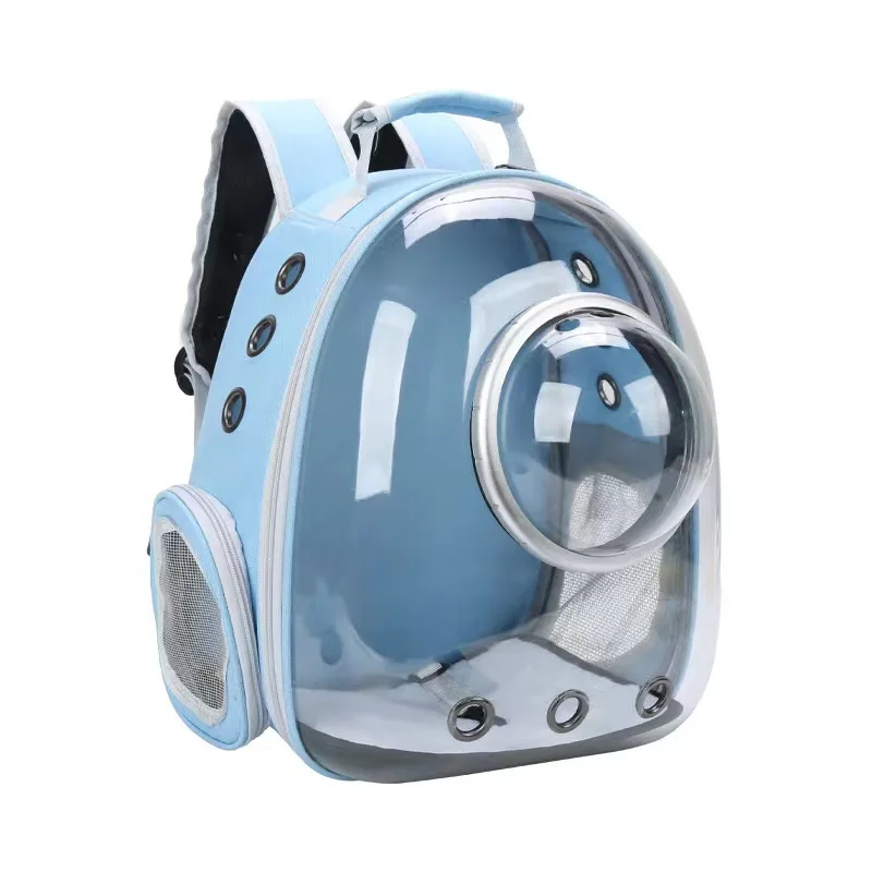 Bolsas de transporte transparentes para gatos, mochila espacial transpirable para mascotas, mochila portátil para cachorros y perros, bolsa de cápsula espacial para transporte de mascotas: Morado