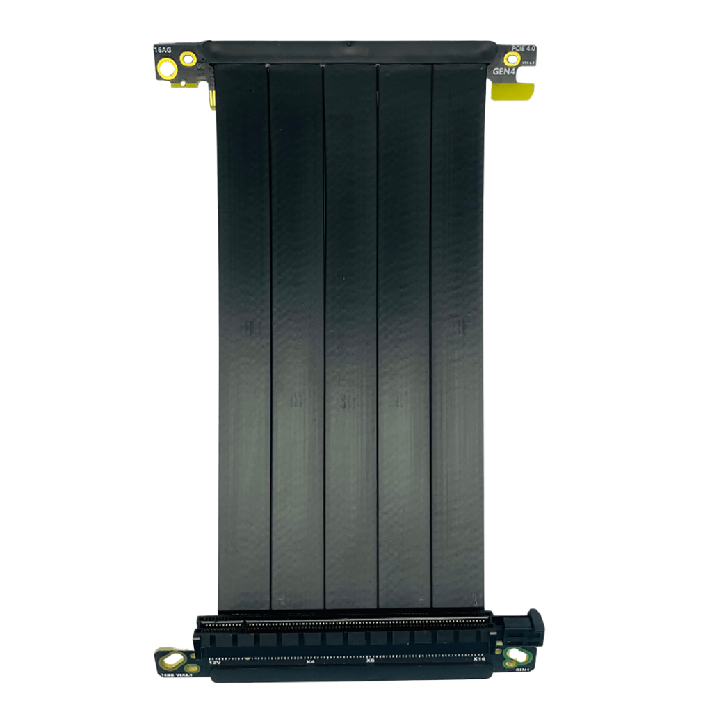 PCIe 4.0 x16 Riser Cable Double Reverse Graphics Card Extension Cord Silver-plated Cable PCI-E Gen4 32GBS GPU ITX PC Connector: Orange / 0.9m