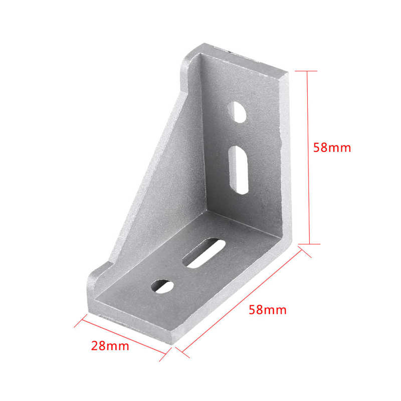 5pcs 58x58x28mm Aluminum L Shape Brace Corner Joint Right Angle Bracket