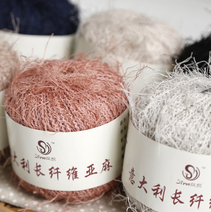 Linen Thin Blend Yarn Spring Summer Hand woven Crochet Thread Fiber Flax Knitting Sew Yarn For Crocheting Needle Work