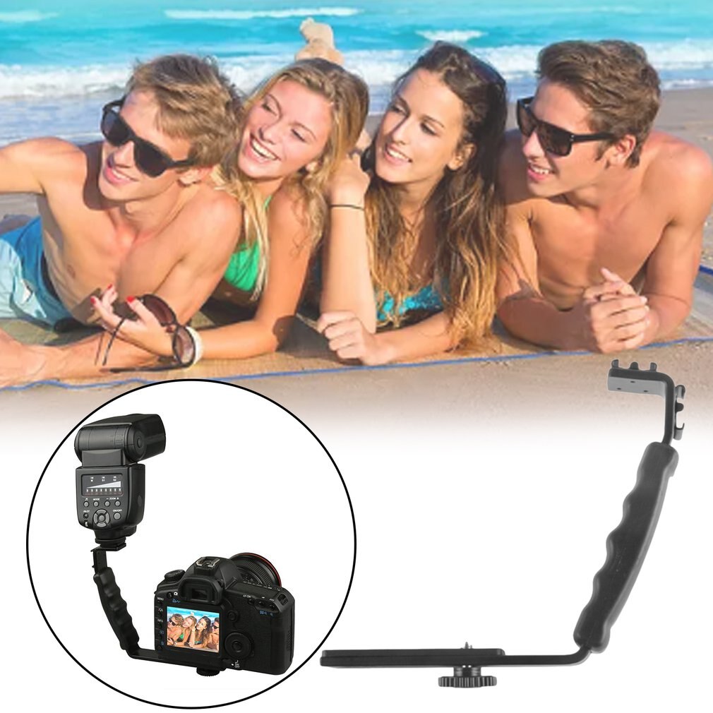 L Shape Camera Bracket For Led Shooting Light Aluminum Alloy Bracket Dv Camera With Two Shoe Interfaces