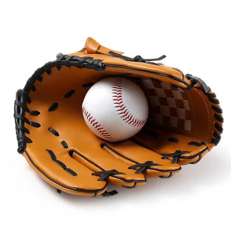 Guante de béisbol de lujo, equipo de entrenamiento de cuero, mano derecha, Catchers, ropa deportiva de béisbol BY50BQ: Amarillo / 10,5 pulgadas