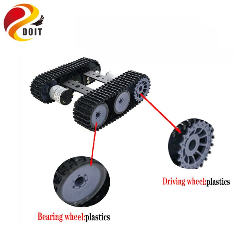 Unassembled Smart Crawler Robot Education Mini TP100 Metal RC Tank Chassis Kit High Torque 33GB-520 DC Motor DIY For Arduino
