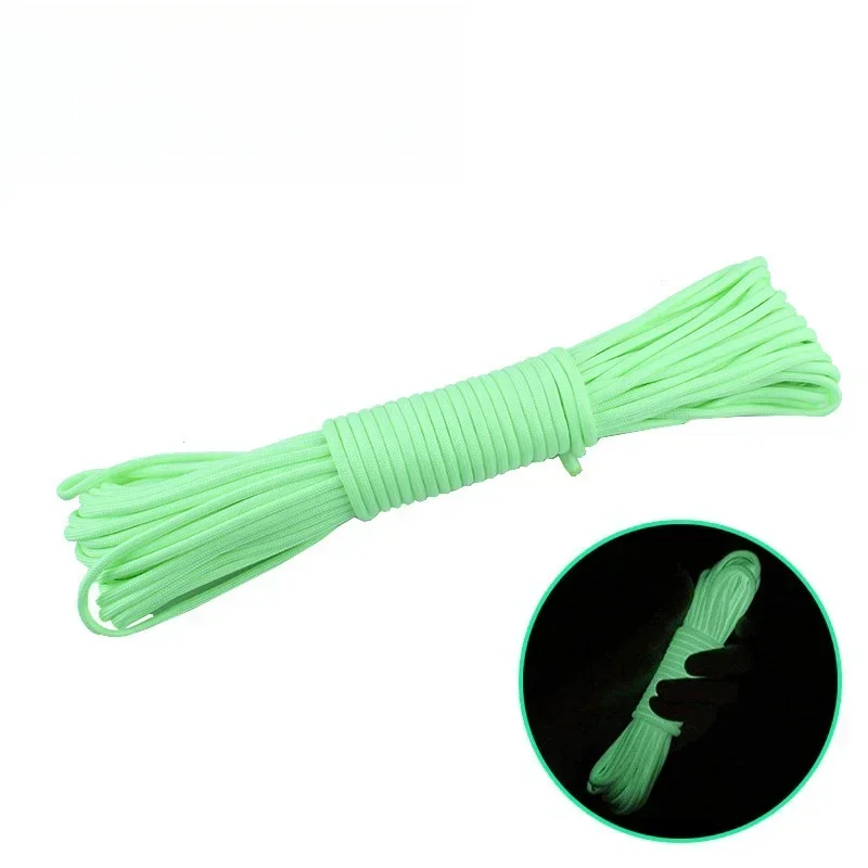 10M Paracord 550 Camping Survival Glow Touw Lanyard Edc Gloeiende Parachute 9 Deelt Outdoor Koord Accessoires Klimmen Wandelen: green
