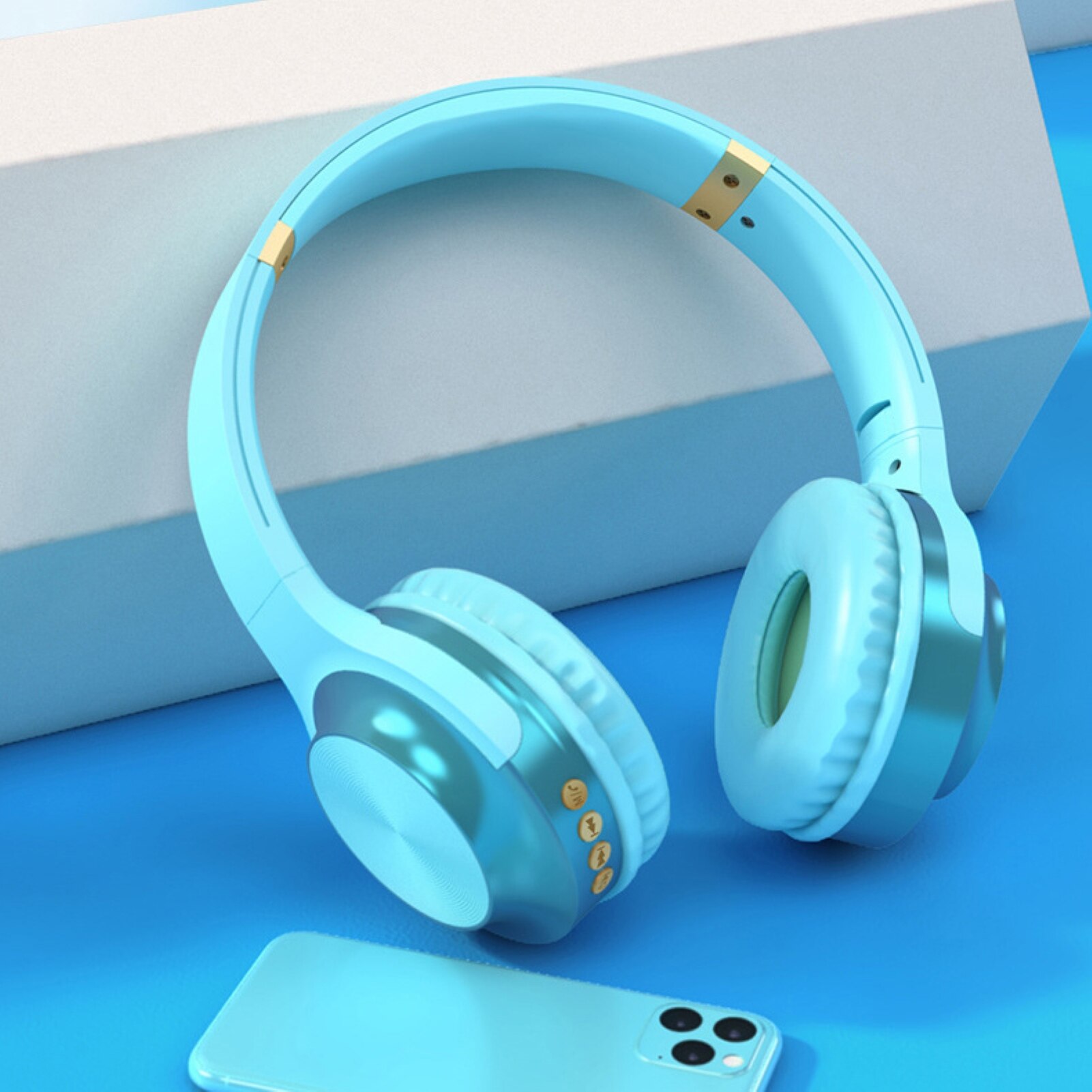 A10 Bluetooth Headphones - Over Ear Stereo Wireless Headset with Mic, Noise Cancelling, SD Card Slot