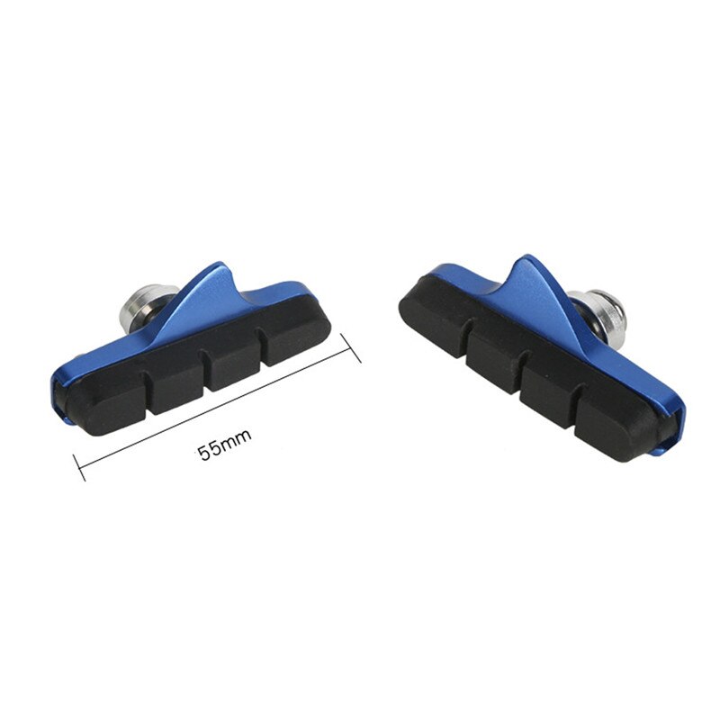 One Pair Mountain Road Bike Brake Pads MTB Bicycle Braking V-Brake Holder Shoes Rubber Blocks Durable Cycling Accessories