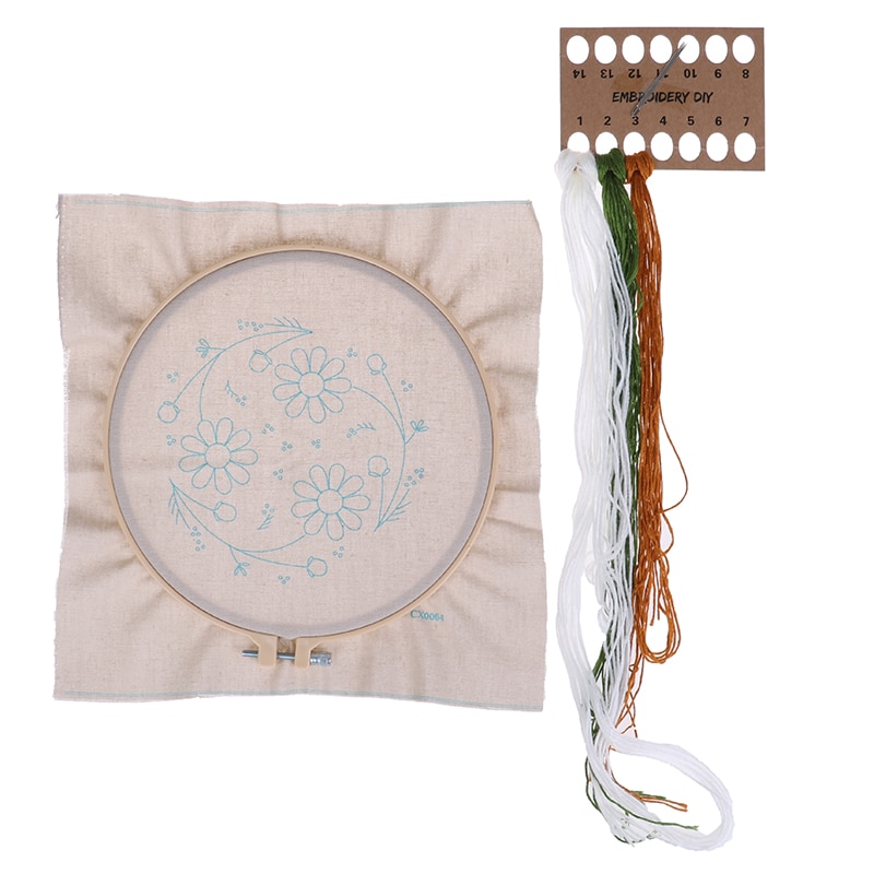 Madeliefjes borduurwerk handwerk naaldwerk kruissteek kit katoen schilderij diy