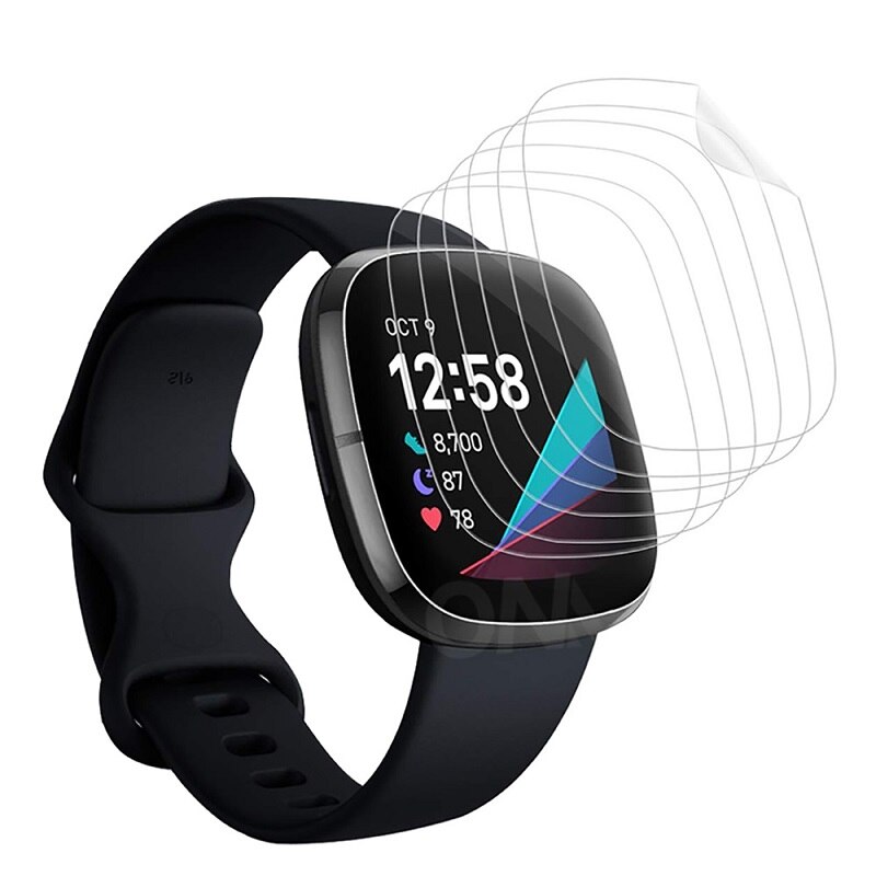 1Pcs Volledige Dekking Screen Protector Voor Fitbit Versa 1 2 3 Zachte Hydrogel Beschermende Film Voor Fitbit Horloge Accessoires (Geen Glas)