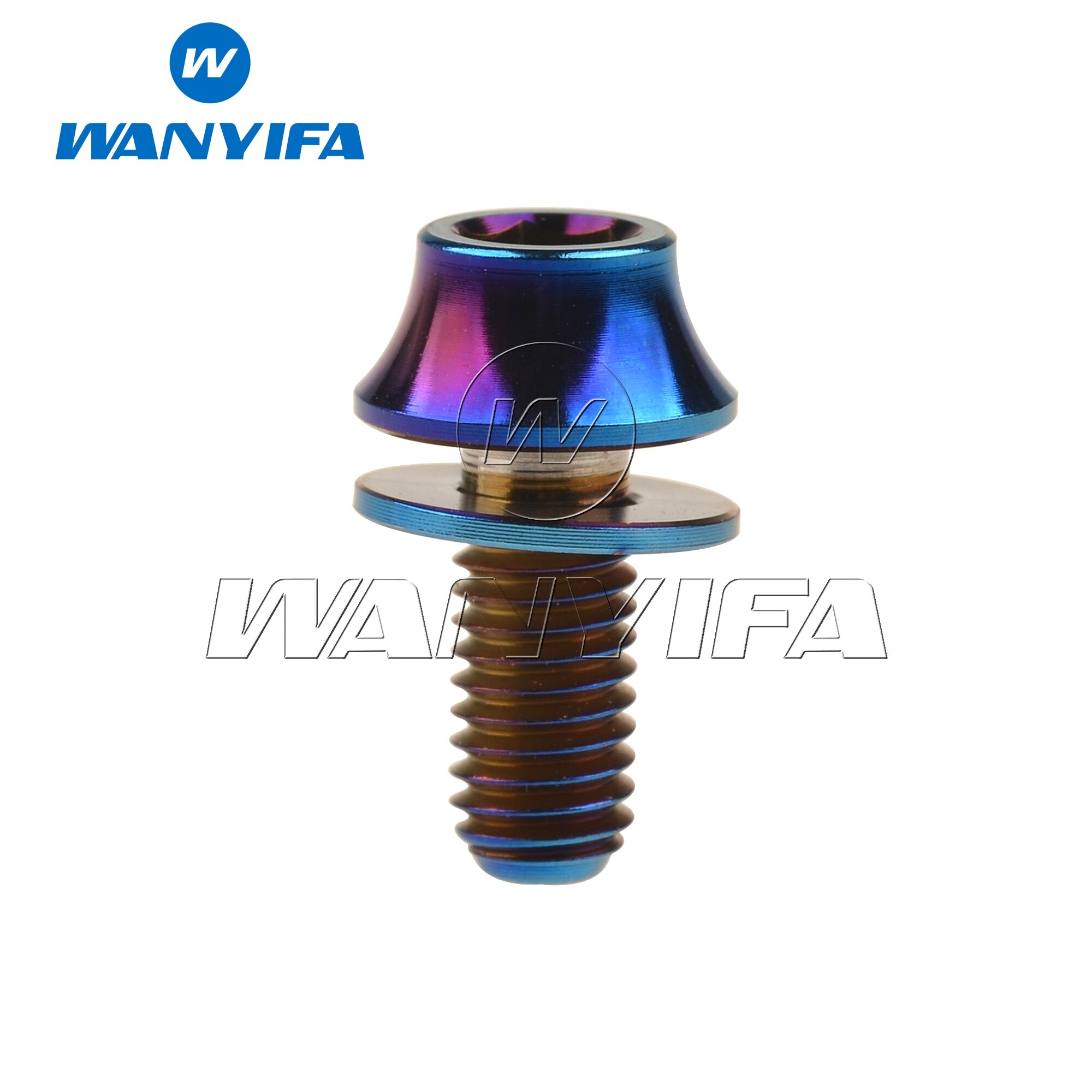 M5x12mm Wanyifa Titanium Ti Bolt with Washers for Bicycle Water Bottle Cage Hex Bolts