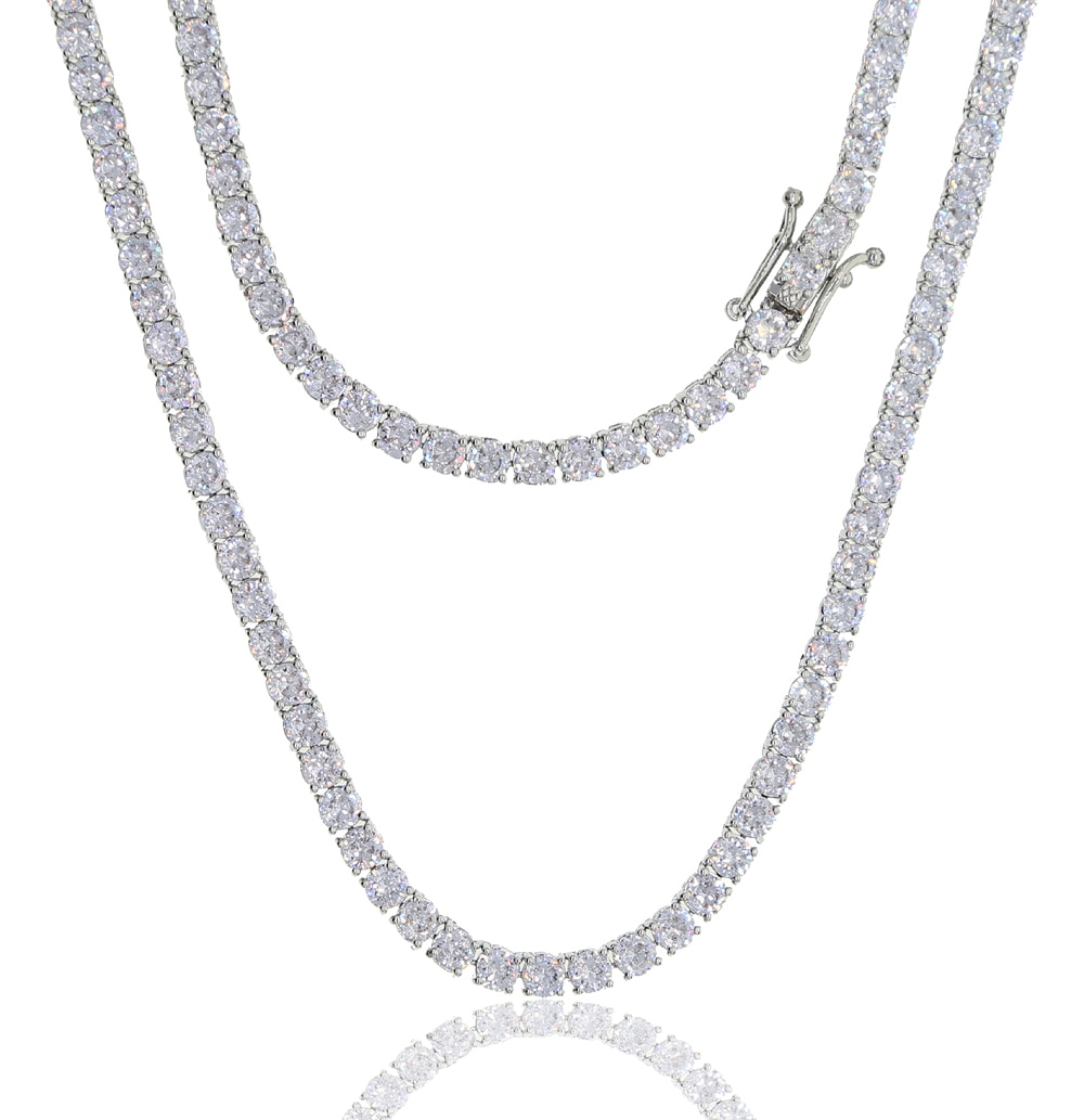 Corrente zircônia cúbica 4mm, gargantilha adorável colares gelado fora hip hop mulheres jóias bling 5a cz pedra colar de tênis,