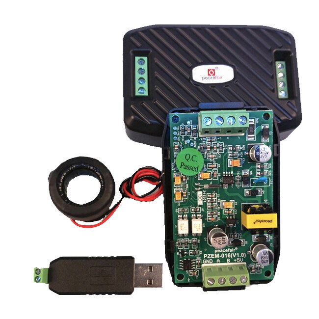 AC Electric Power Energy Meter RS485 Modbus 220V Volt Amp Frequency Power factor Meter With Coil CT & USB Cable