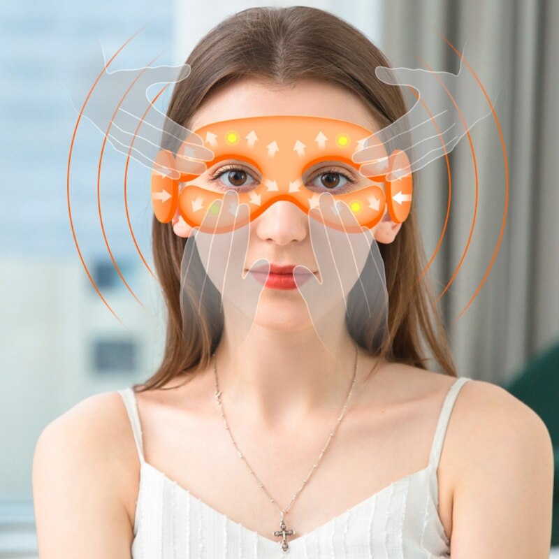 Electric Eye Massager Vibration, Air Pressure for Relieve Eye Strain Dry Eye Headaches Bluetooth-compatible