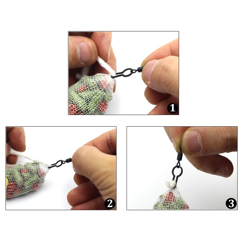 20 stk karpefiskeri tilbehør micro pva mesh taske clips til agn boilies taske stik clips bøjle spænde til karpe feeder grej