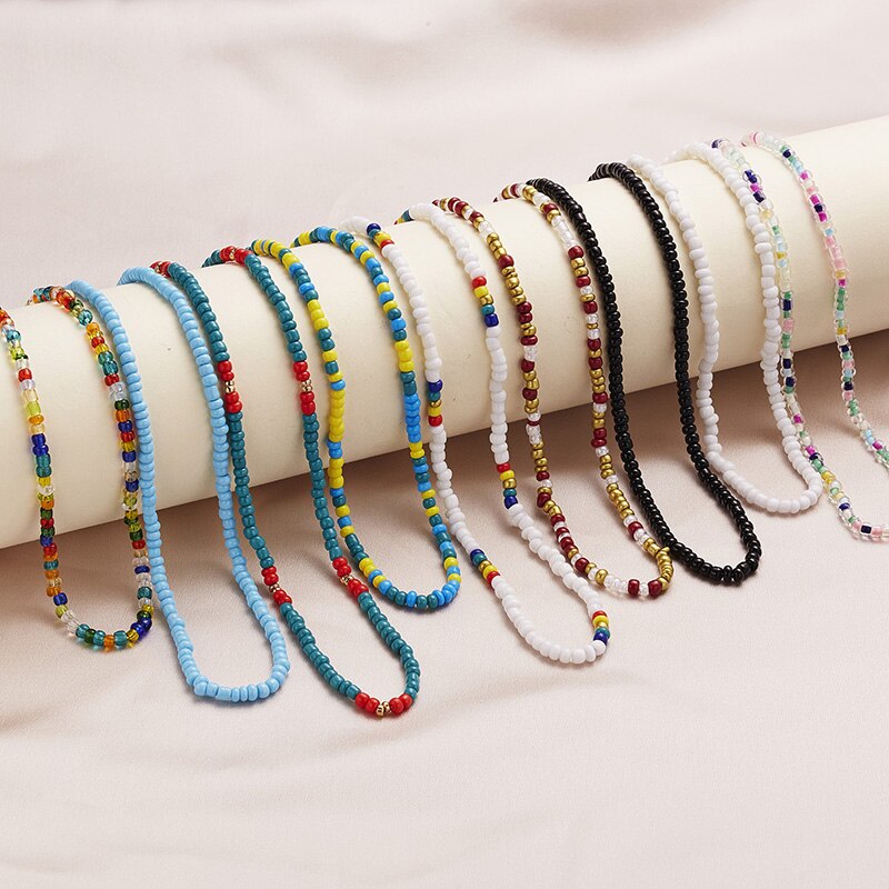 Boho Chic Zaad Kralen Ketting Vrouwen Mode Kleurrijke Hals Ketting Bohemian Zwarte Choker Kettingen Sieraden Charms Party