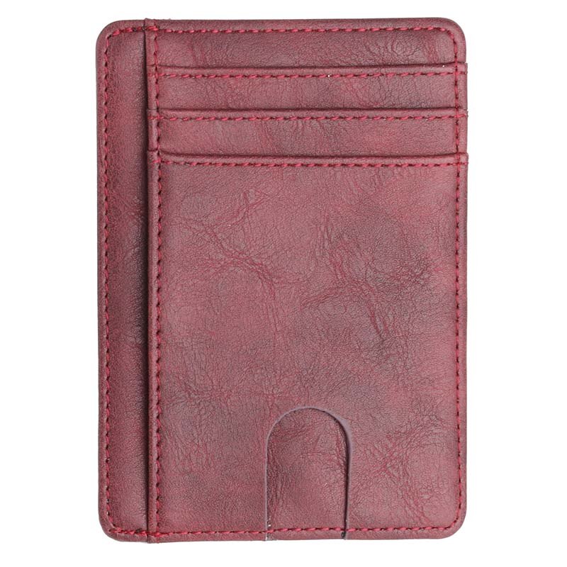 Rfid Men Women Small Bank Travel Leather Business Card Case Slim Lightweight Front Packet Wallet: D