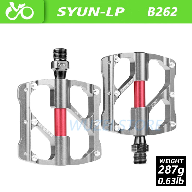 SYUN_LP Ultralight Verzegelde Fiets Pedaal Cnc Aluminium 3 Lagers Anti-Slip Pedaal Voor Mtb Weg Mountainbike Fietsen Accessoires: B262 Silver
