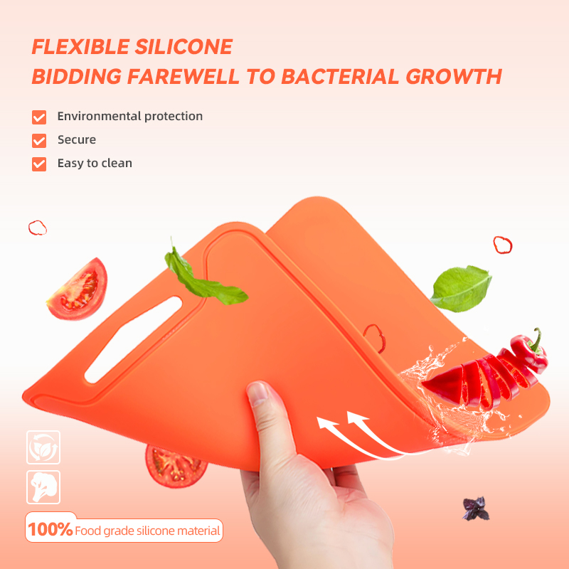 Reversible Silicone Cutting Board Non-slip Kitchen Mat for Meat and Vegetable Dishwasher Safe Chopping Board for Outdoor Camping
