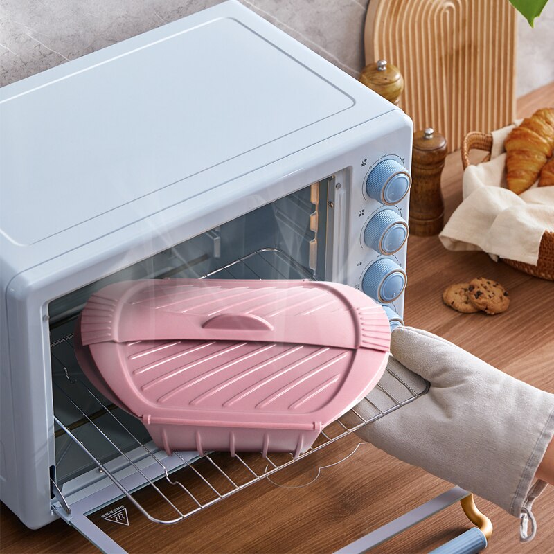 Kitchen Food Silicone Silicone Steamed Crab Rice Fish Bowl Steamer Microwave Oven Silicone Steamer with Lid