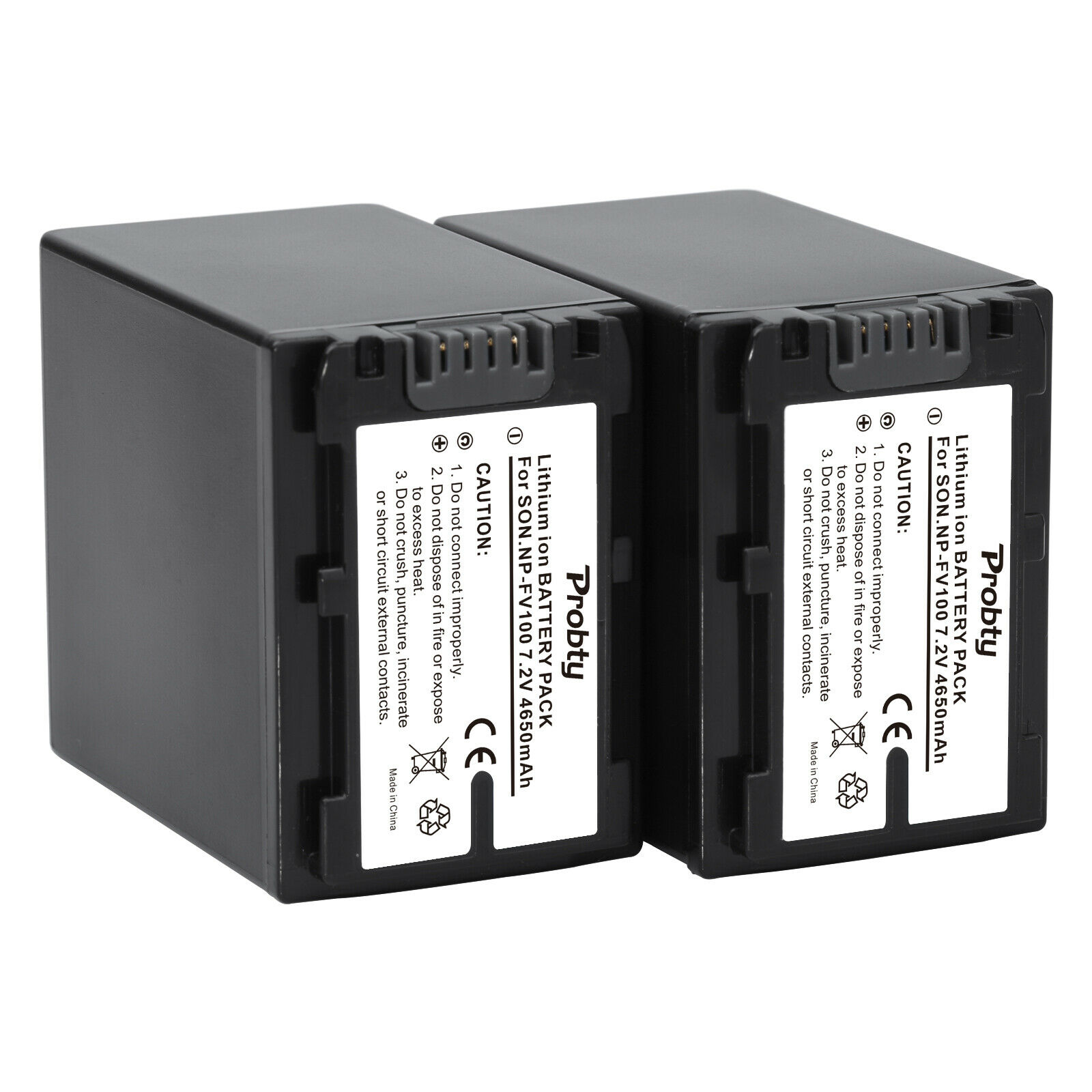 2PCS 4650mAh NP-FV100 FV100 Batterijen voor Sony NP-FV30 NP-FV50 NP-FV70 SX83E SX63E