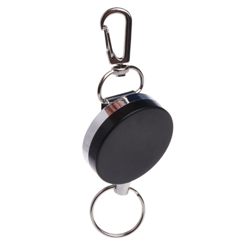 Fishing Zinger Retractor Key Ring Reel Holder Retractable Steel Cable Accessory H58D