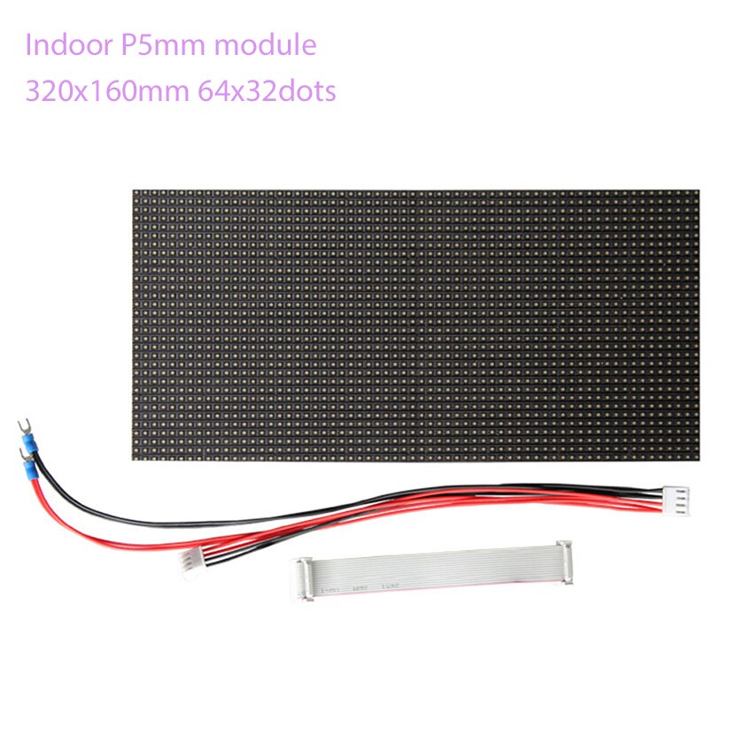 64x32 Pixels Panel 320x160mm Black LED Lamp P5 Indoor SMD2121 Full Color LED Module 1/16 Scan HD LED Panel