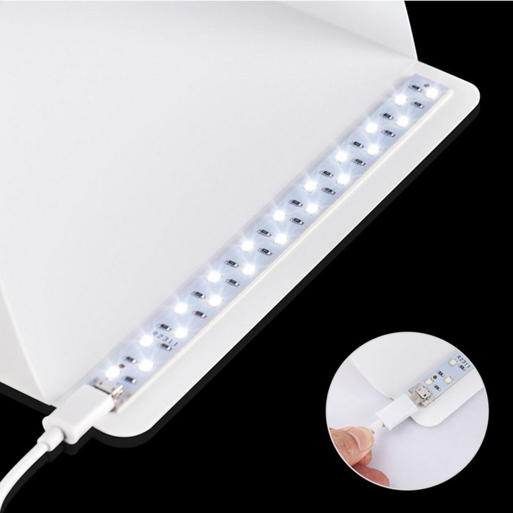 Profissão mini dobrável lightbox fotografia photo studio portátil led luz caixa macia foto fundo kit para dslr câmera