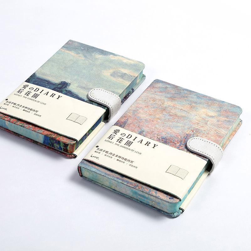 Creatieve Briefpapier Hardcover Dagboek Monet Tekening Stijl Handboeken Schema Plan Notebook