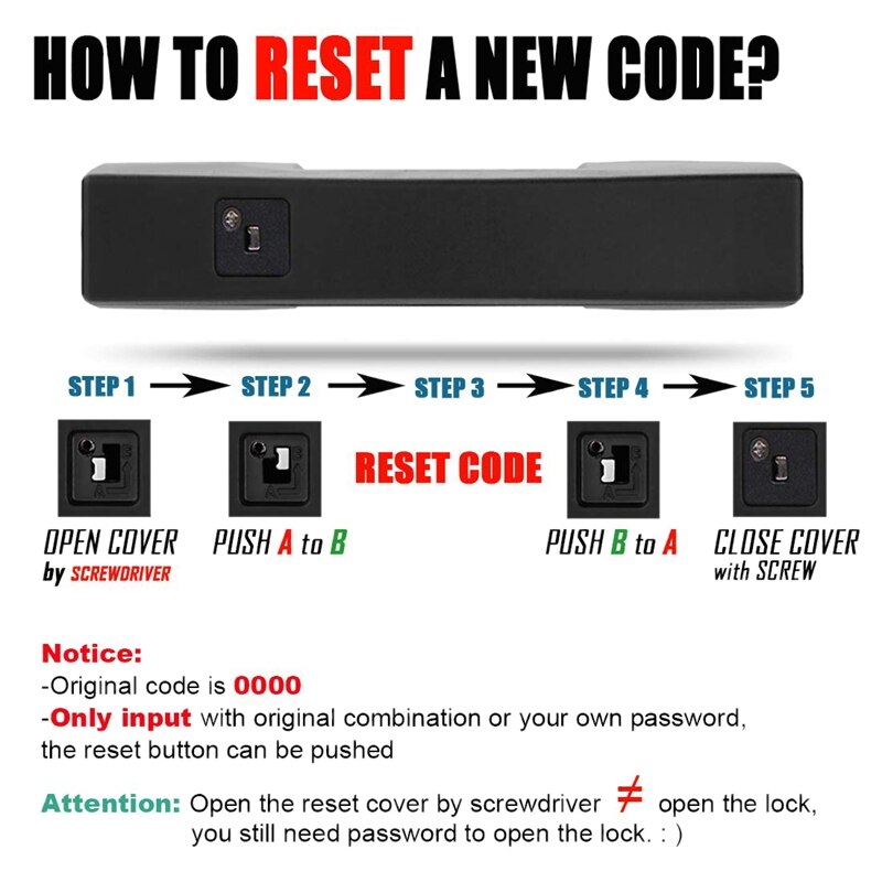 Bicycles U Lock, Heavy Duty Bike Scooter Motorcycles Combination Lock Combo Gate Lock for Anti TheftBlack