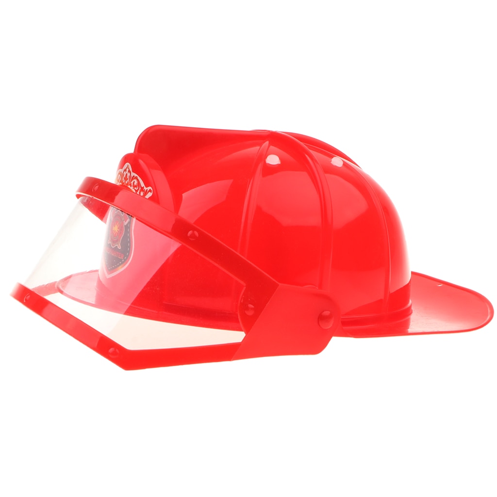 Children Fireman Helmet Firefighter Hat Fancy Dress Accessories Kids Halloween Party Role Play Toy