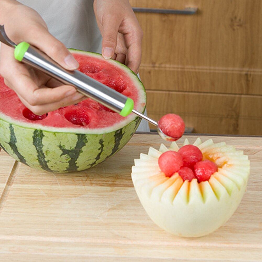Graven Bal Rvs Watermeloen Lepel Fruit Vleesmes Opknoping gat voor eenvoudige opslag