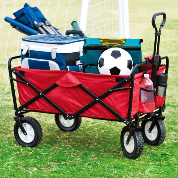 4 Wielen Opvouwbare Tuin Trolley Winkelwagen Tool Handkar Rode Vouwen Vervoer Metalen Stalen Trolley Tuin Outdoor Kar Hand Truck Hwc