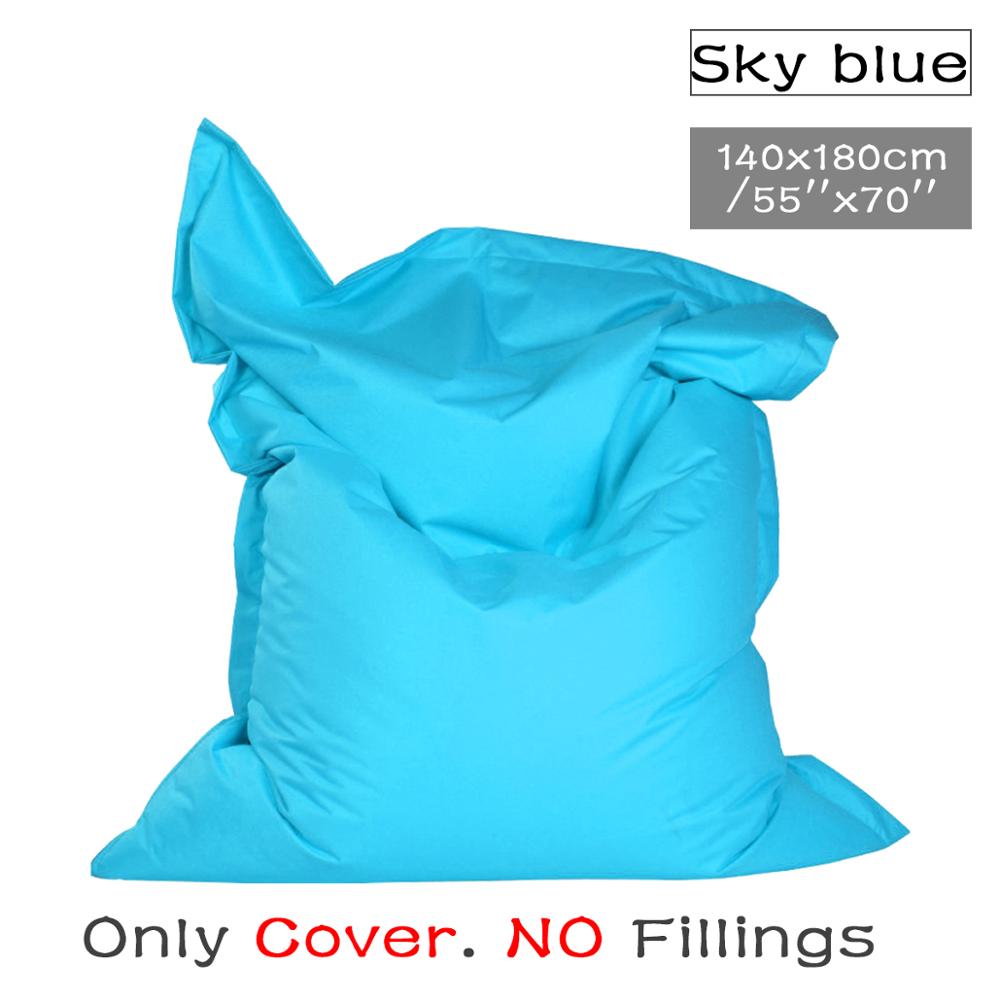 Sækkestol sofa stol magisk taske sædetasker zac komfort sækkestol sengetæppe uden fyldning vandtæt indendørs sækkestol loungestol: Himmelblå