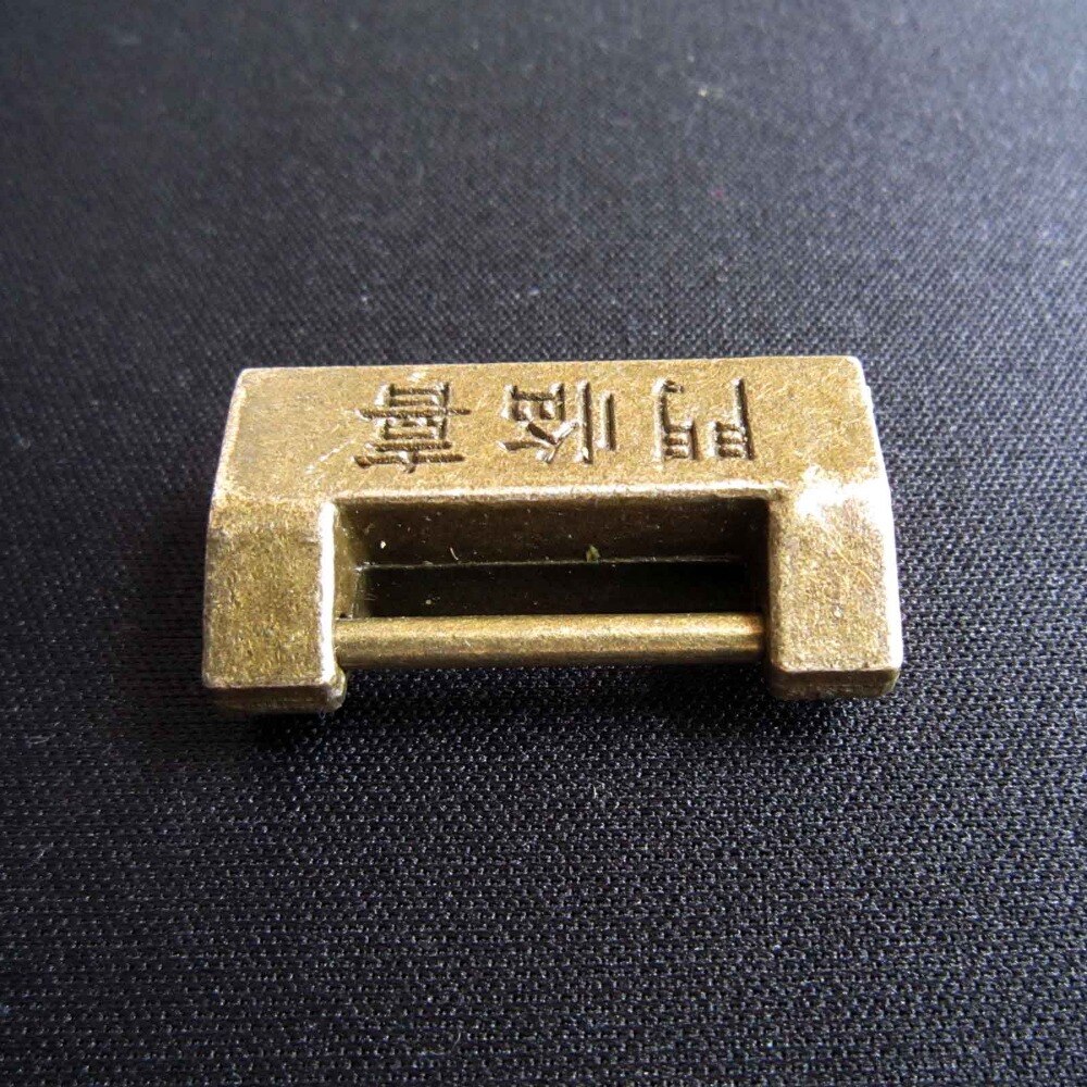 1 bit vintage kinesisk gammaldags dekorativa smycken bröstlåda resväska lås hänglås nyckel a