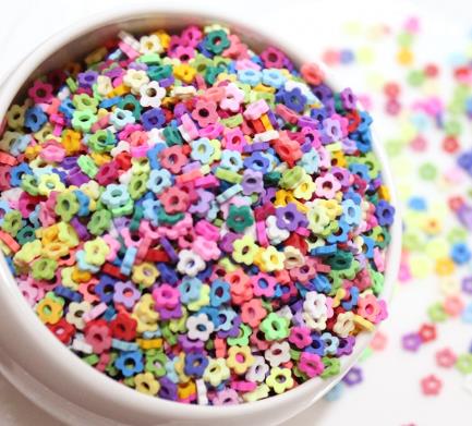 100G miniaturowa glina polimerowa cukierki cukier udawaj jedzenie narzędzie robić dekoracji ciast akcesoria okrągły/śnieg/Sakura kształt 5*1MM: style3