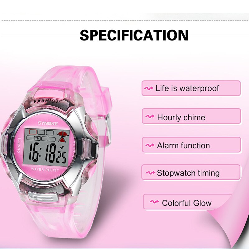 Synoke Kinderen Digitale Horloges Jongens Meisjes Led Sport Waterdichte Studenten Alarm Datum Casual Kids Elektronische Horloge