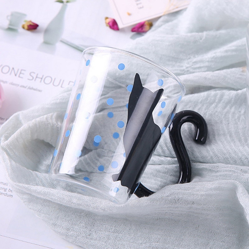 Cute Cat Milk Coffee Mug Water Glass Mug Cup Tea Cup Cartoon Home Office Cup For Fruit Juice Insulated Coffee Mugs