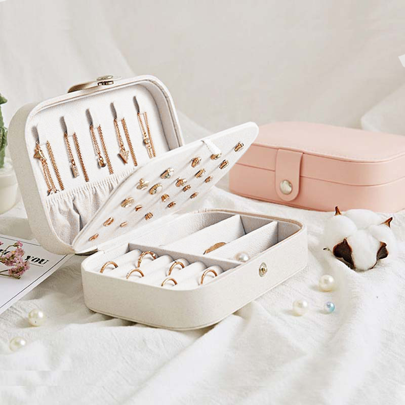 Jewelry Box Organizer Storage Leather Holder Earrings Ring Necklace Case Protable Jewel Packaging For Display