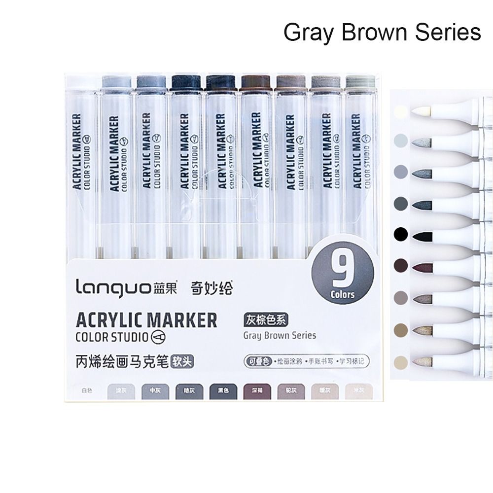 9-Colors Acrylic Marker Pen Stackable Color Straight Liquid Colour Pen Quick Drying Smooth Writing Art Watercolor Pen Graffiti: Pink