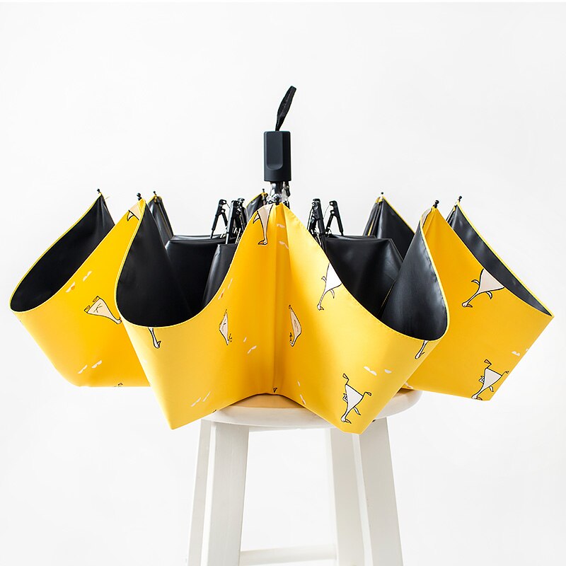 Cartoon Women's Umbrella Anti UV Black Coating Sun Female Beach Umbrellas Automatic Sombrilla Umbrellas For Children E7