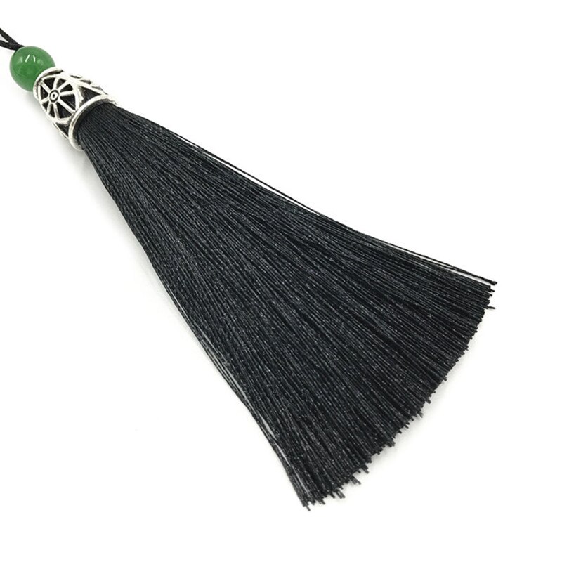 Polyester 9cm zijden kwastjes franje met kralen kwastjes hangende gordijnen voor het naaien van kleding huisdecoratie: Bk