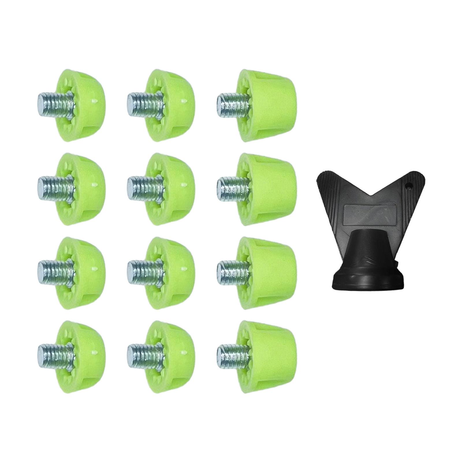 12x fodboldstøvleknopper nylon skrue-i universal  m5 spor sko tilbehør til indendørs udendørs sport atletisk sneakers træning: Grøn